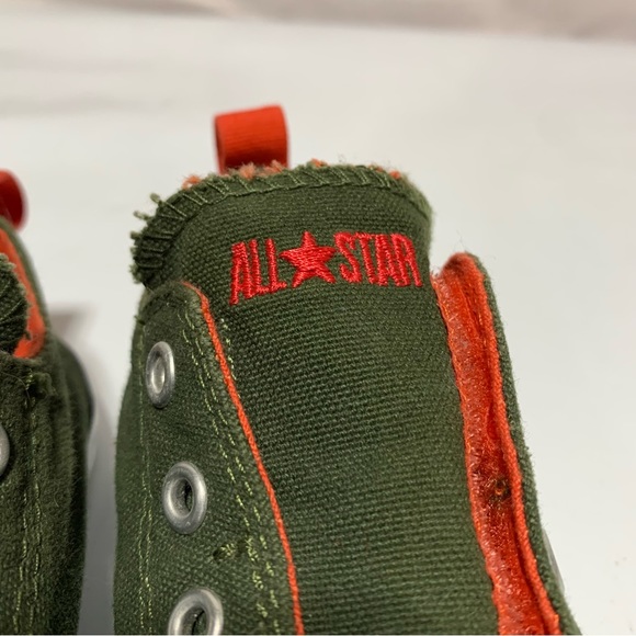 Converse All StarToddler 8 Easy Slip Khaki Green/Orange Sneakers - Picture 7 of 12